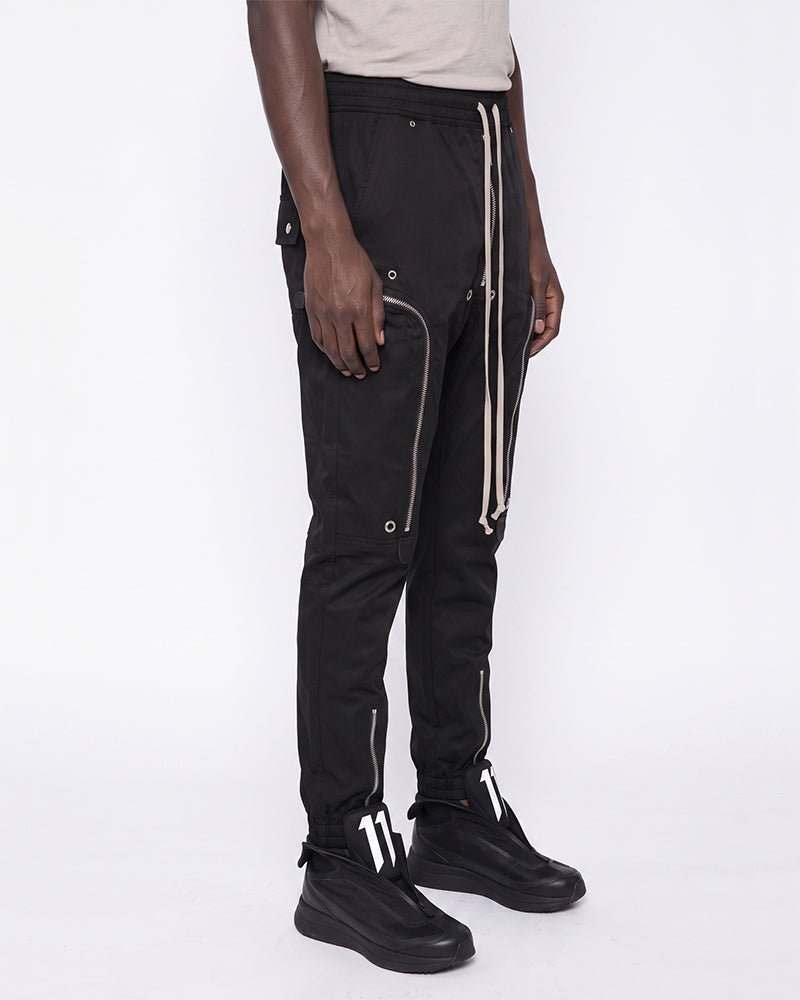 Deconstructed Multi‑Zip Drawstring Utility Jogger Pants