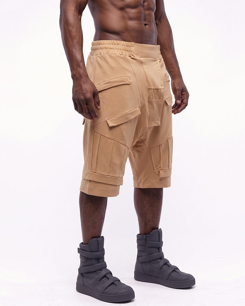Wasteland Pleated Drop-Crotch Shorts
