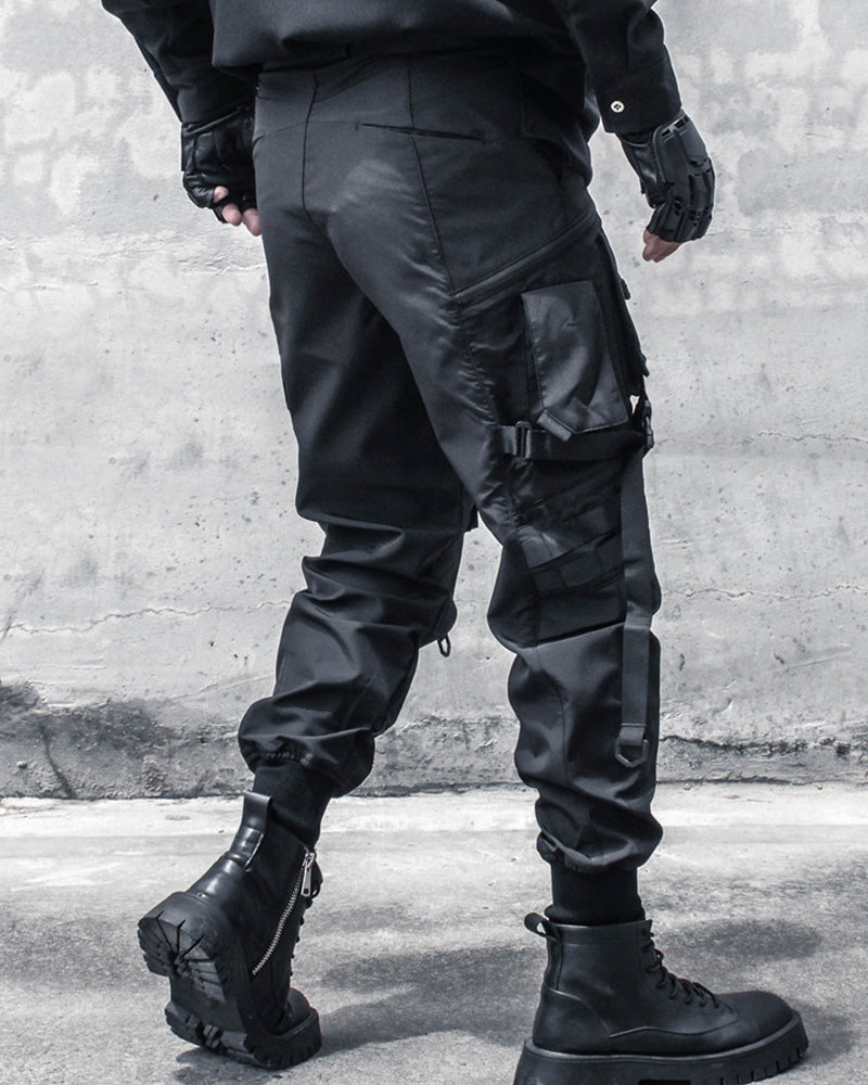 Functional Ribbon Belt Paratrooper Cargo Pants