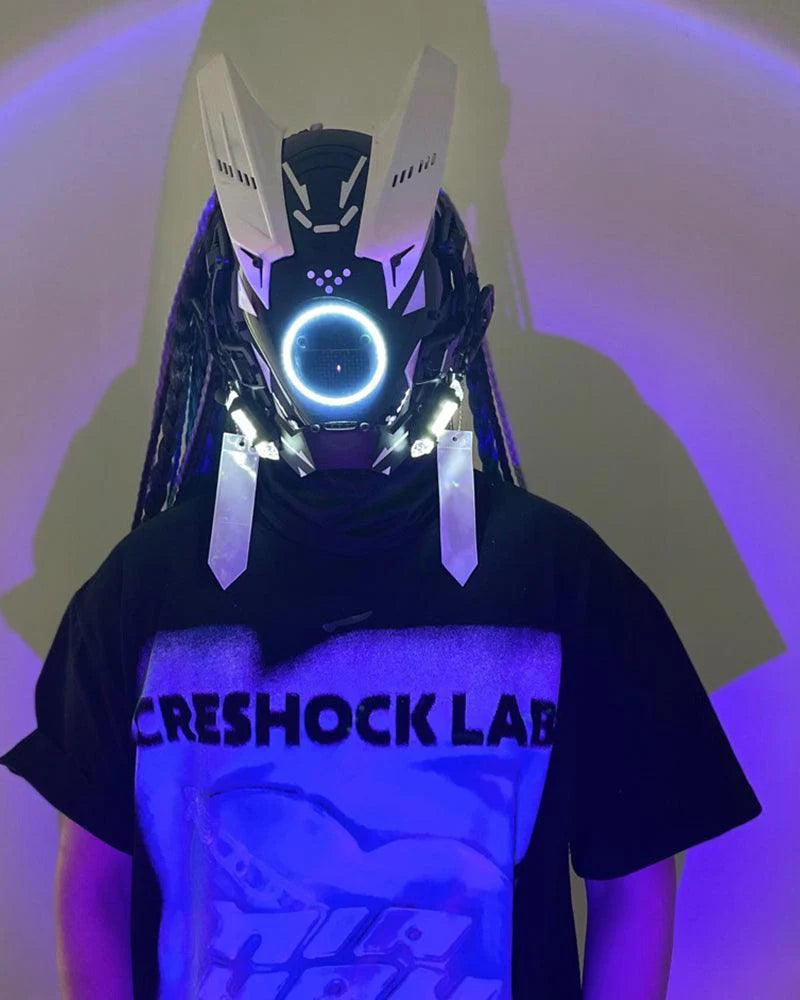 Dreadlocks Led Cyberpunk Helmet Mask