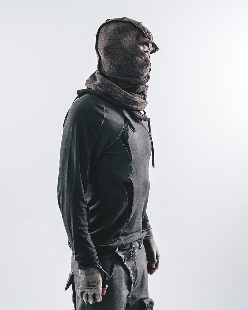 Post-Apocalyptic Mesh-Panelled Tactical Long-Sleeve Tee