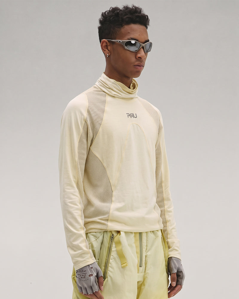 Wasteland Dirty Dye Mesh Technical Long Sleeve Top