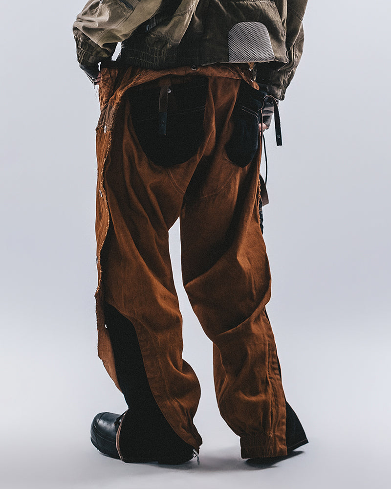Wasteland Distressed Fin-Flap Multi-Zip Lumber Cargo Pants
