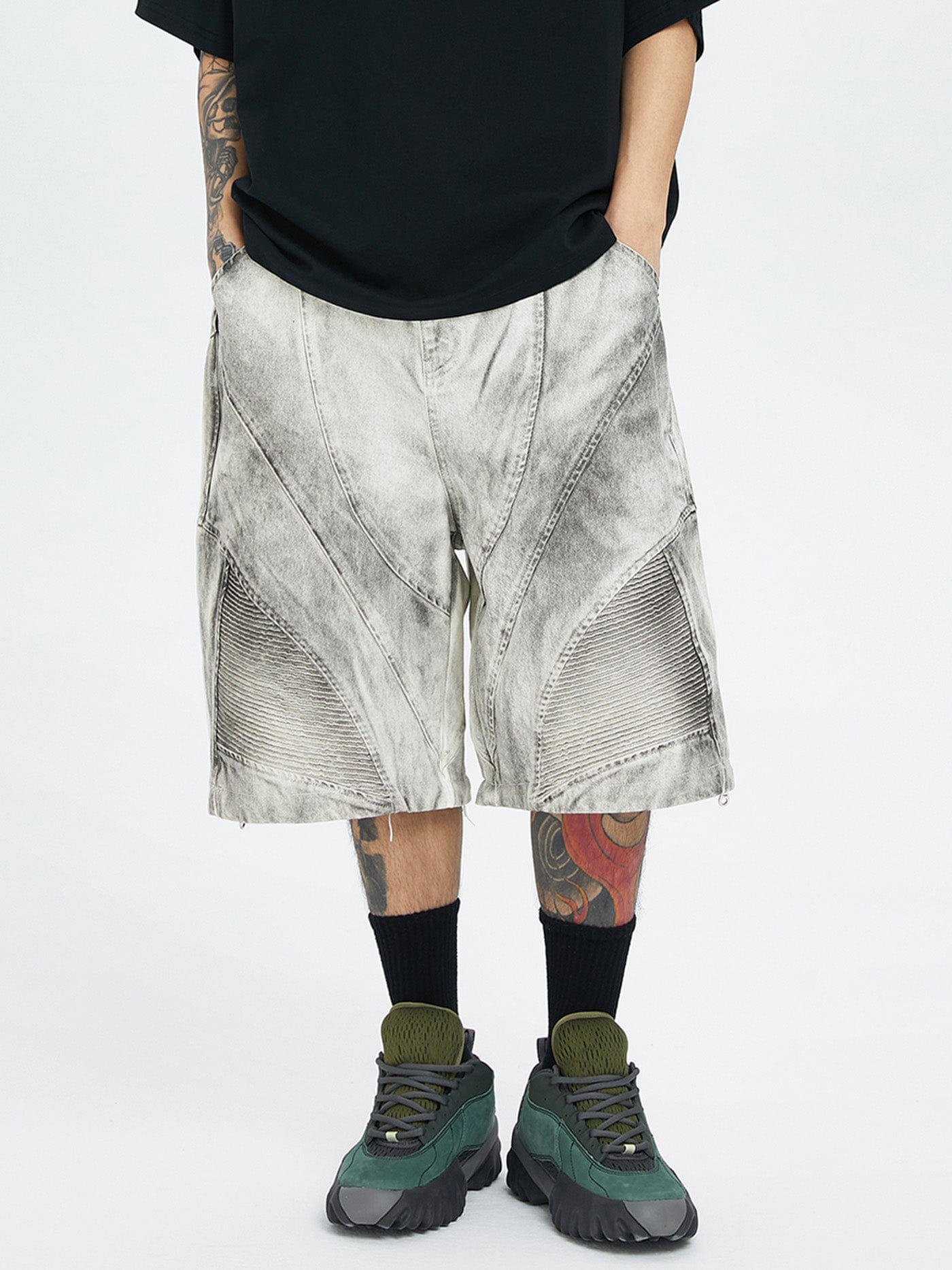 Distressed Detachable Parachute Pants