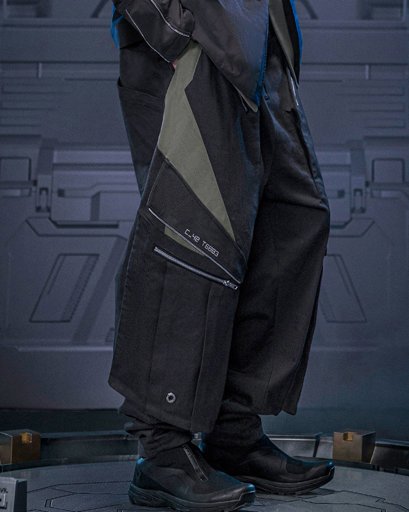 Cyberpunk Outfits Multi-Pocket Stacked Cargo Pants
