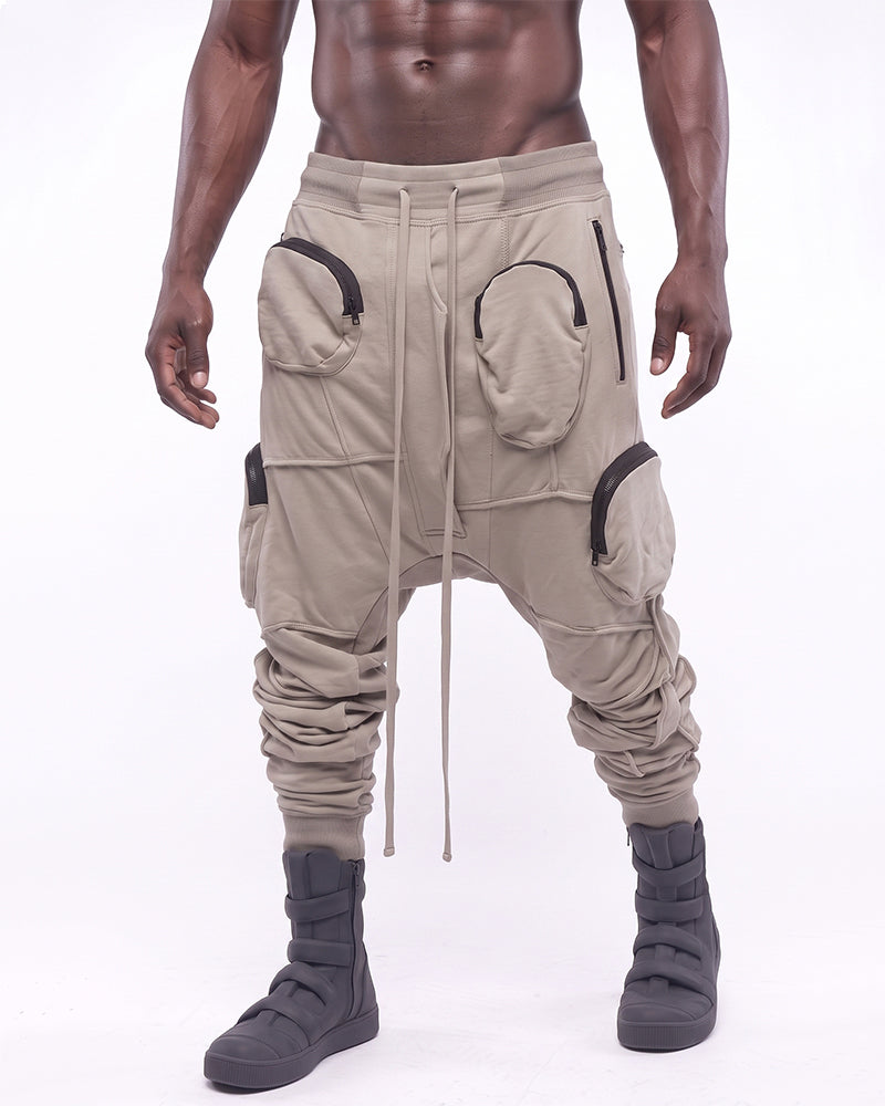 Post‑Apocalyptic Multi‑Zip Pocket Cargo Pants