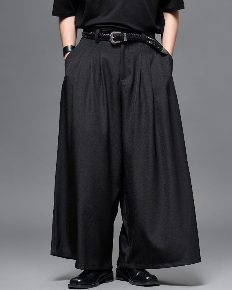 Modern Japanese Pleated Wide Leg Hakama Pants