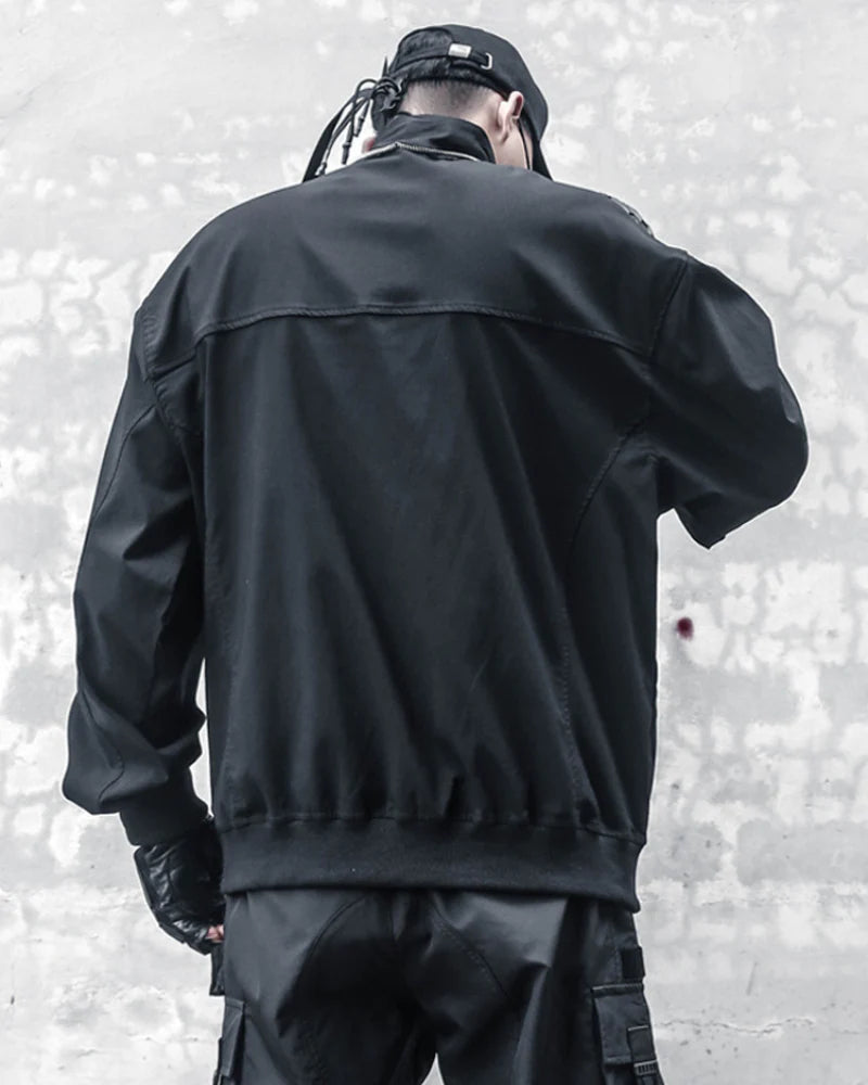Functional Half-Zip Stand-Collar Utility Sweatshirt