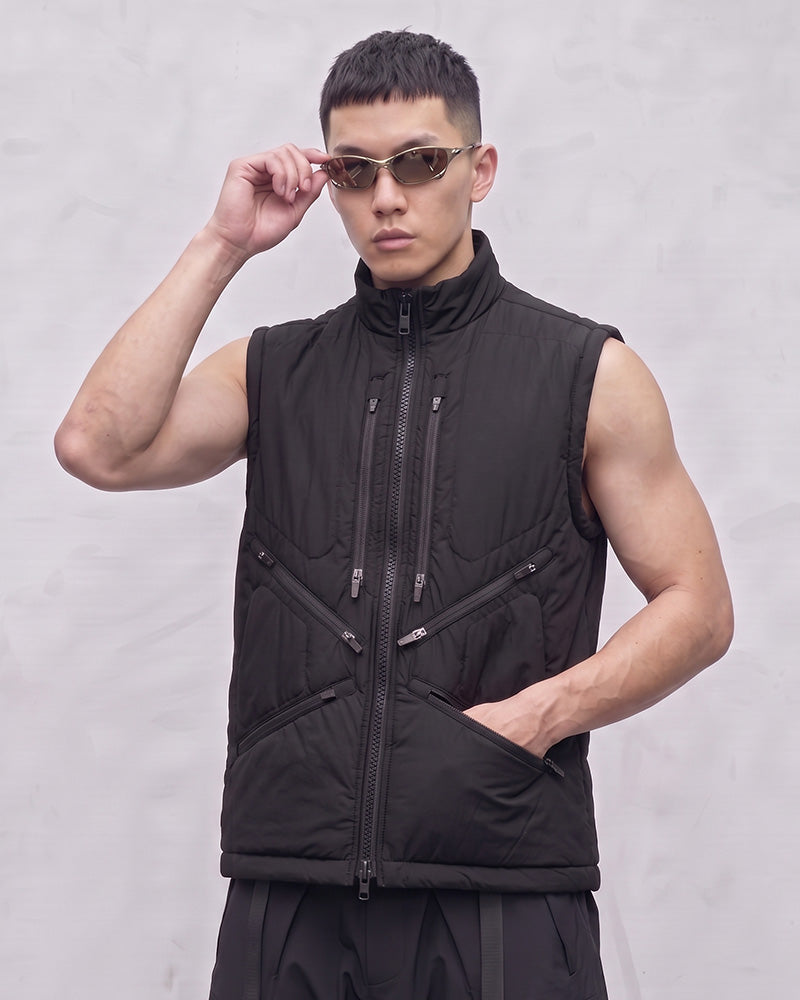 Multi-Pocket Windproof Insulated Techwear Vest