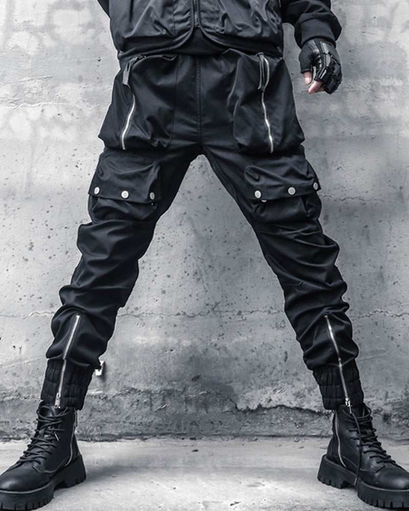 Functional Multi-Zip Techwear Cargo Pants