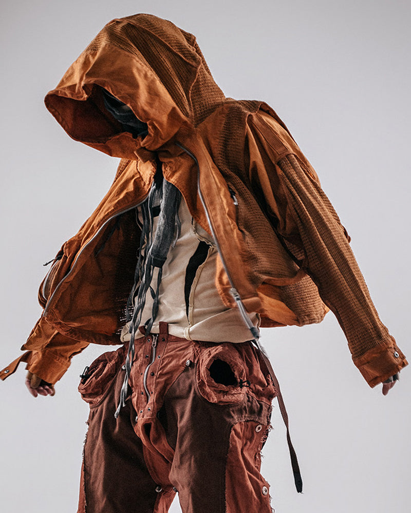Post-Apocalyptic Dune Wasteland Techwear Flight Jacket