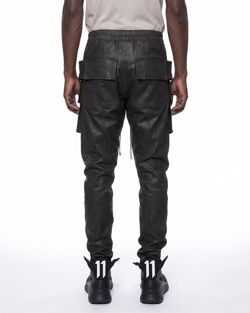 Waxed Multi‑Pocket Deconstructed Utility Cargo Pants