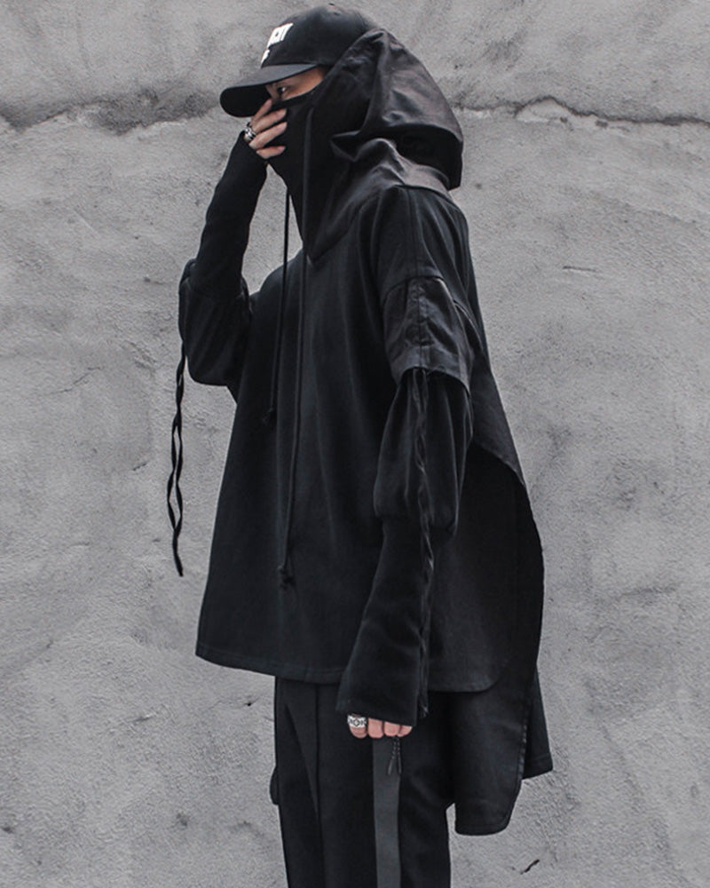 Futuristic Streetwear Ninja Cape Hoodie