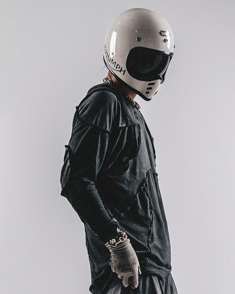 Post-Apocalyptic Raw-Cut Deconstructed Long-Sleeve Tee