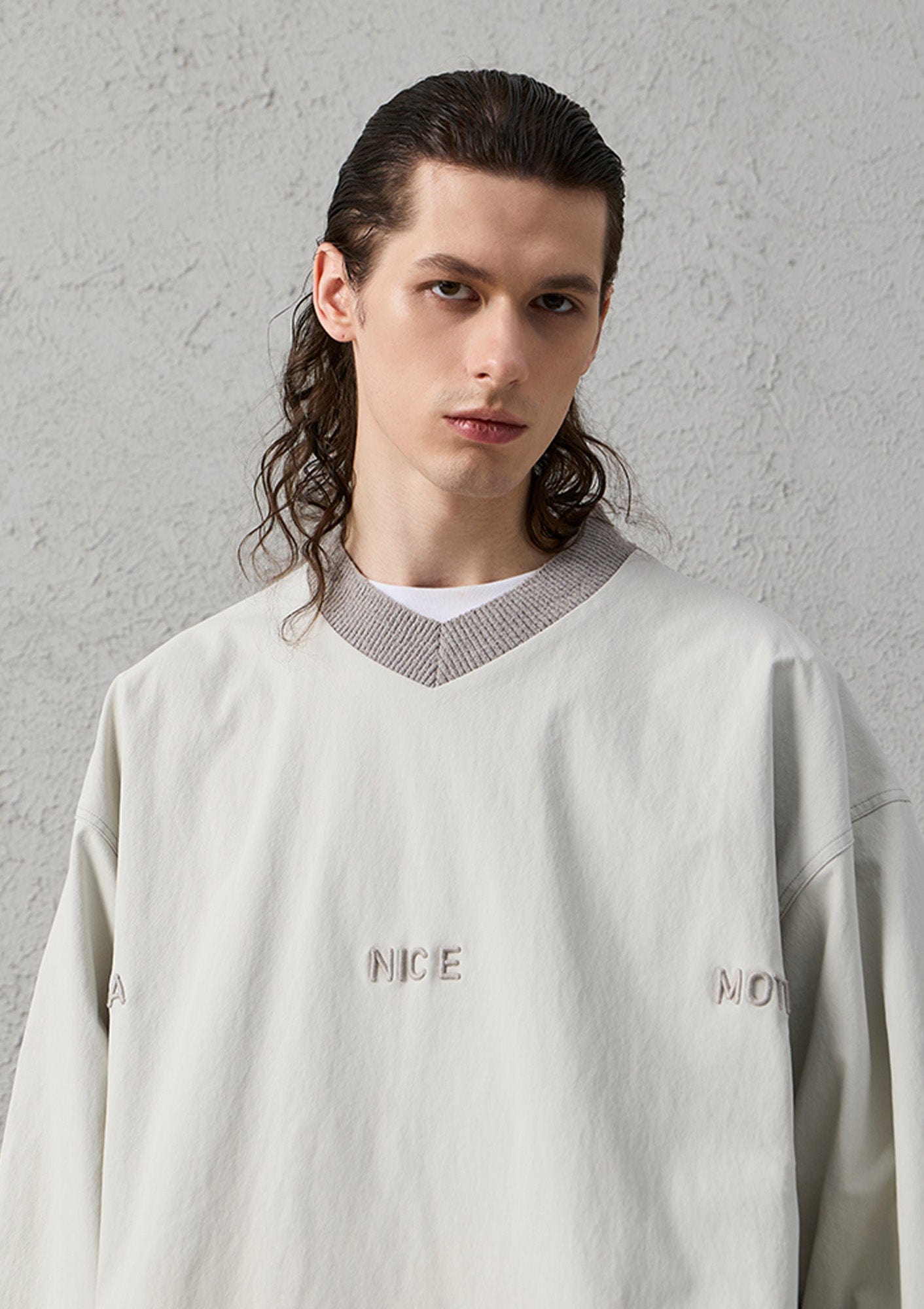 Water-Repellent Embroidered Drawstring Sweatshirt