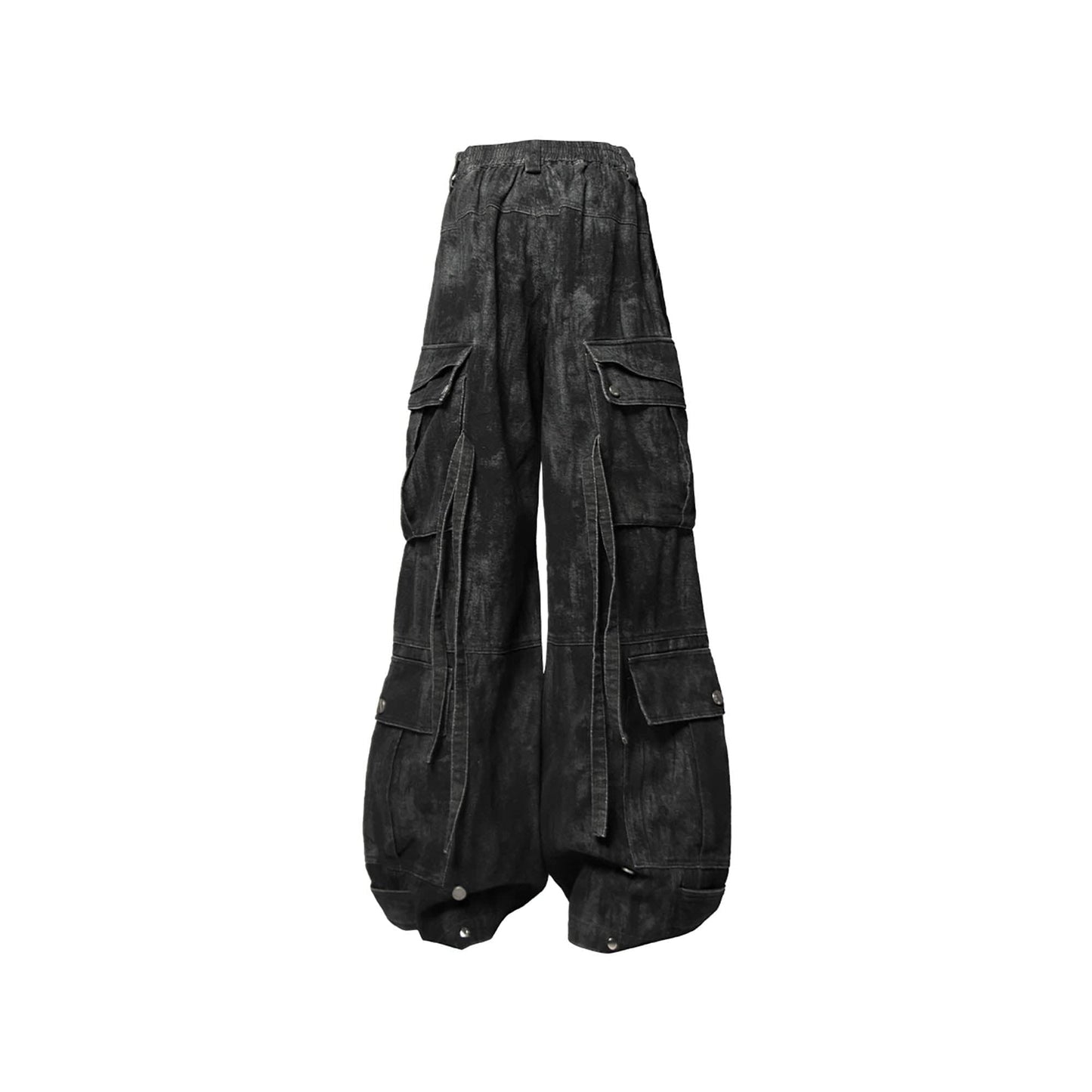 Tie-Dye Multi-Pocket Pleated Straps Cargo