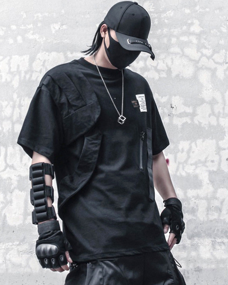 Techwear Functional Patchwork Cargo T-Shirt