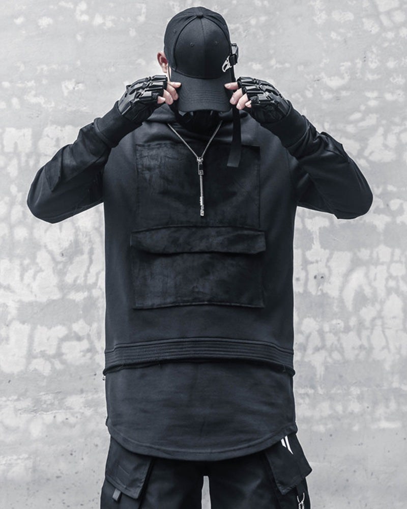 Darkwear Streetwear Patchwork Oversized Hoodie