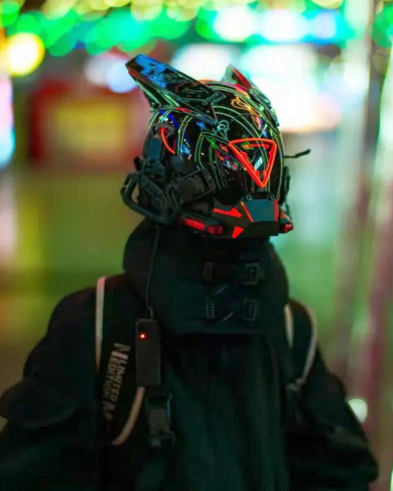 Cyberpunk Led Helmet Mask