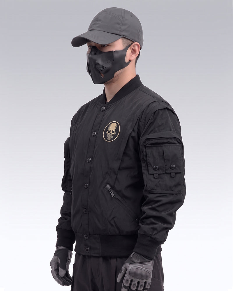 Tactical Skull Embroidered Bomber Jacket