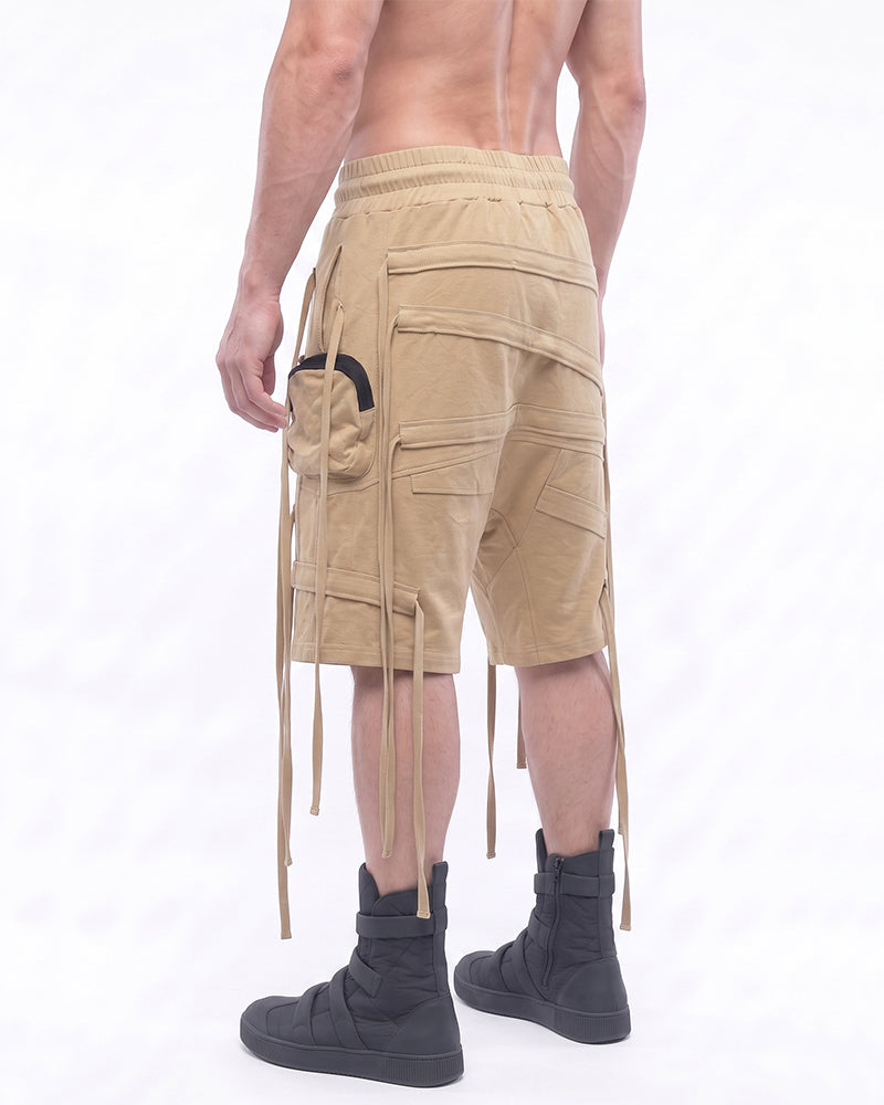 Post‑Apocalyptic Asymmetric Ribbon Shorts