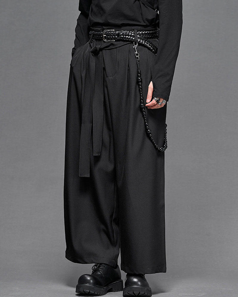 Modern Japanese Wide Leg Straight Cut Hakama Pants