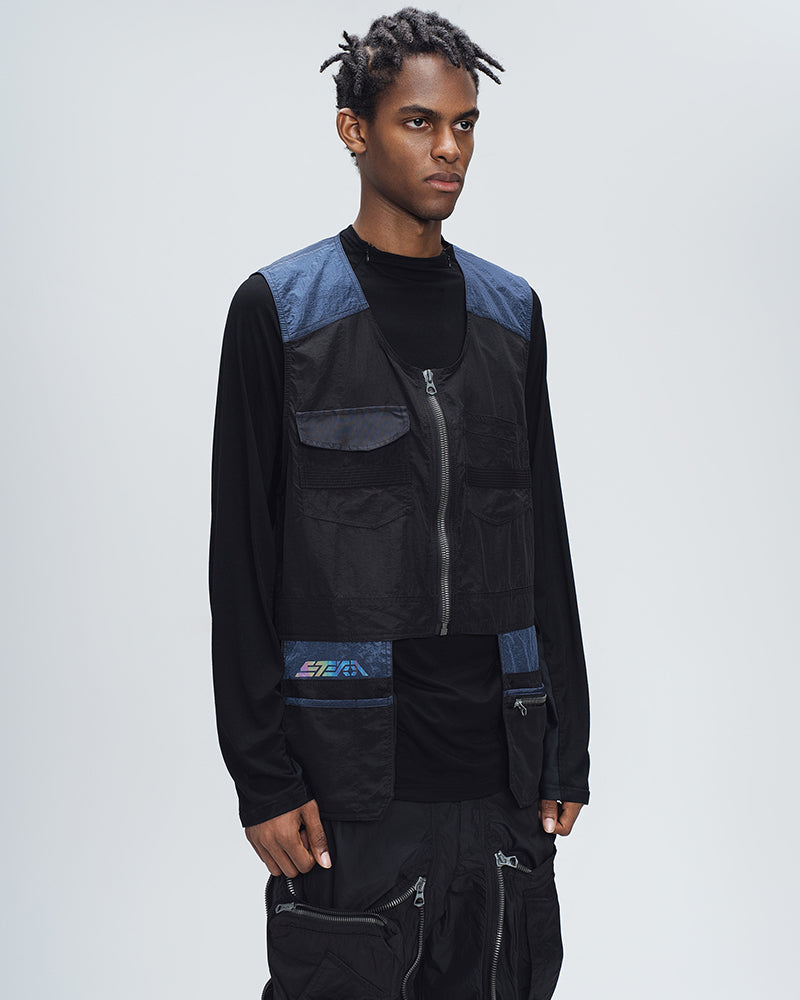 Vintage Sleeveless Pocket Utility Vest