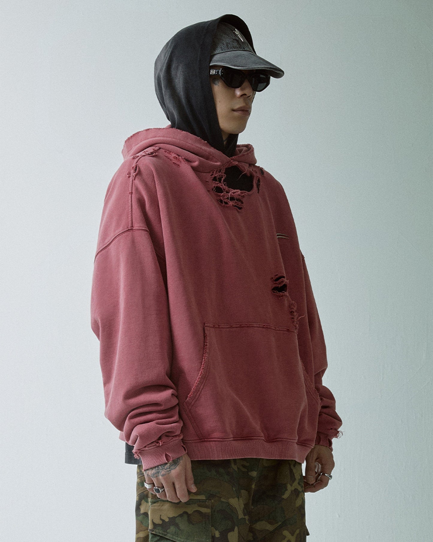 Essential Oversized Distressed Hoodie
