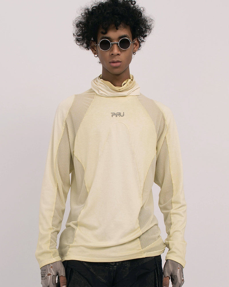 Techwear Mesh Panel Long-Sleeve Tee