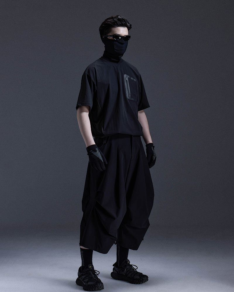 Bonded-Pocket Techwear Short-Sleeve Tee