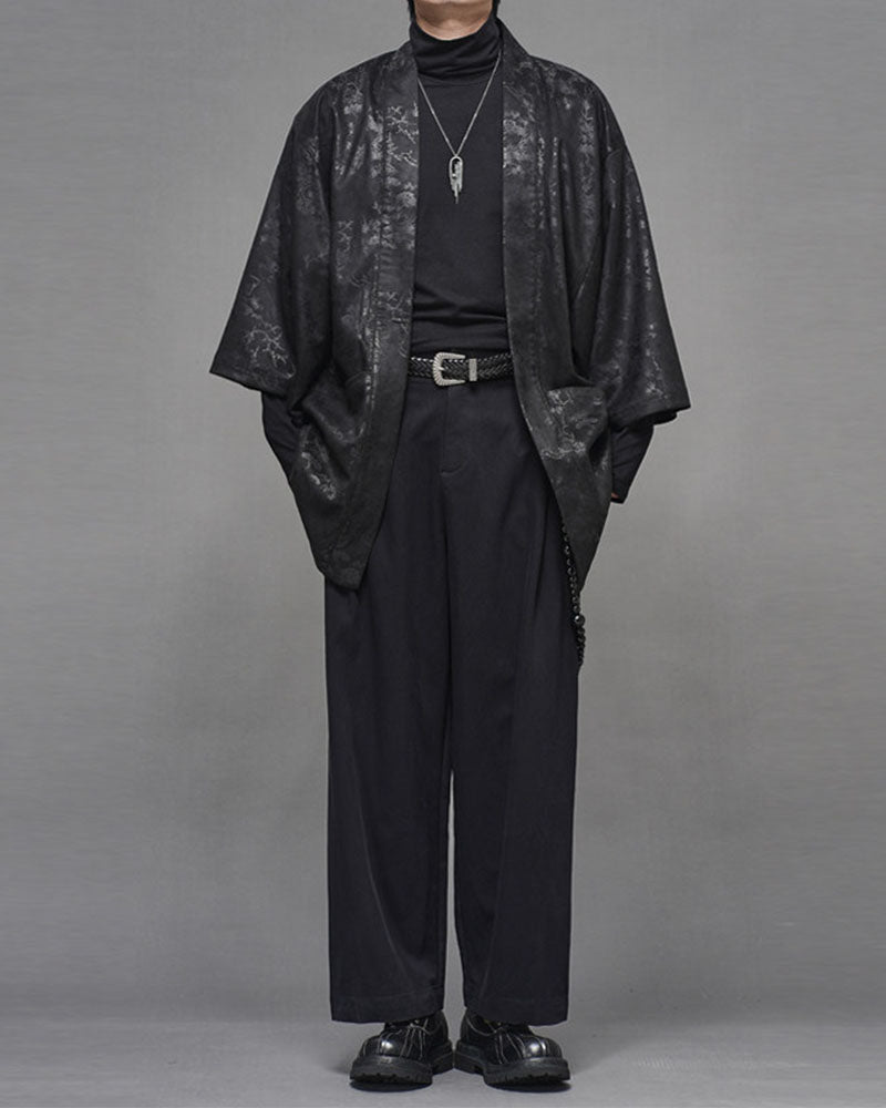 Vintage Japanese Pattern Suede Kimono Jacket