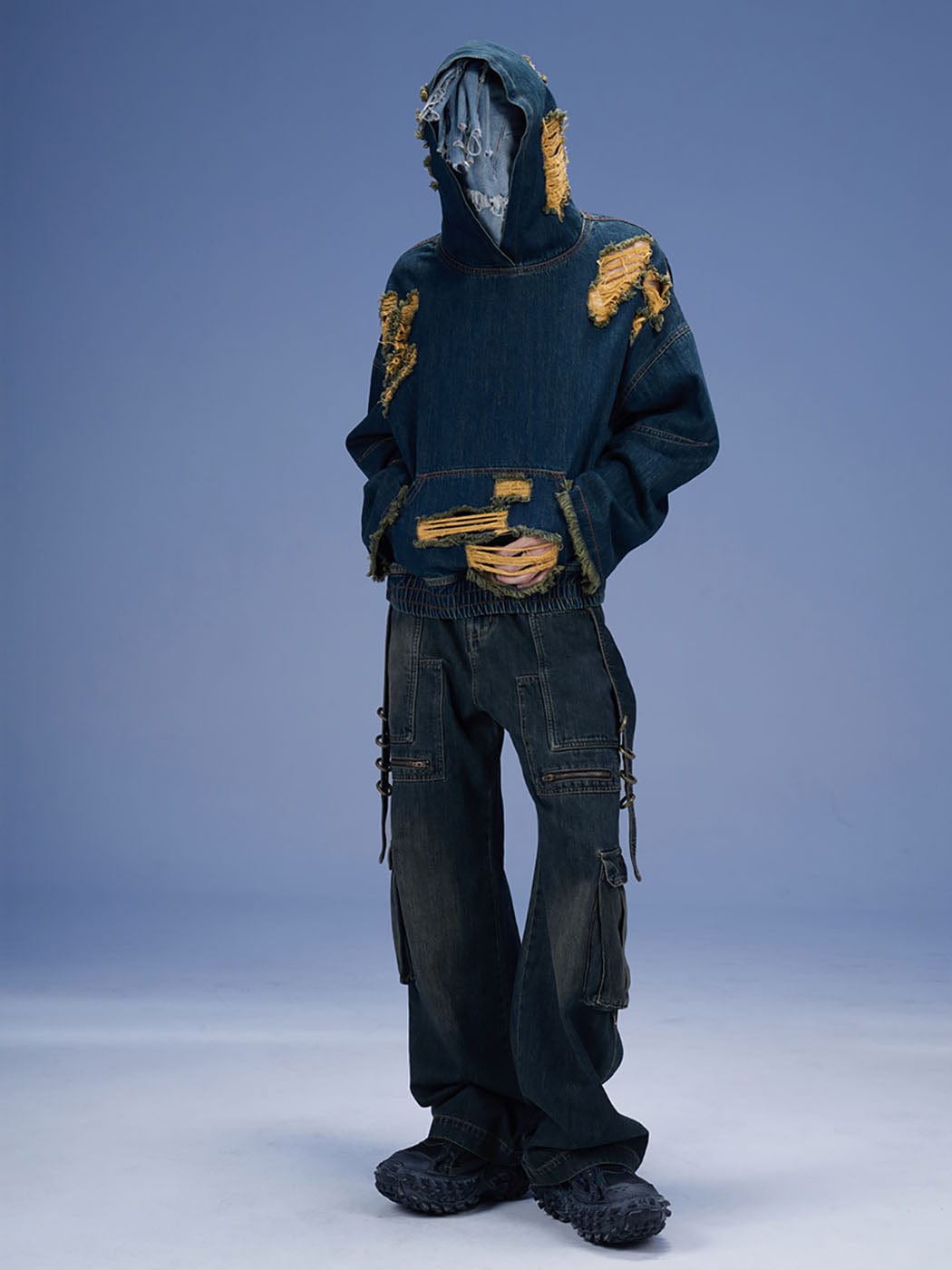 Scimitar Rings Deconstructed Denim Cargo
