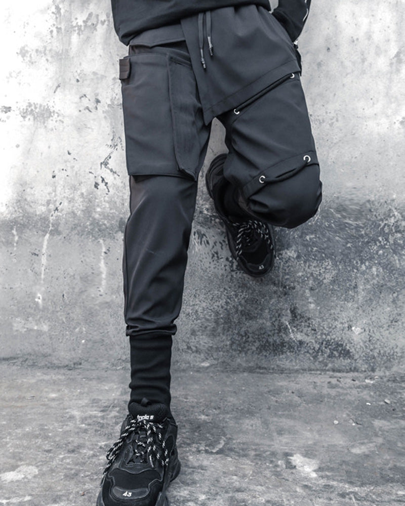 Techwear Drawstring Slim Cargo Pants
