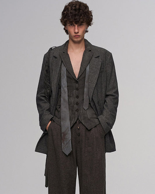 Rope Wrap Wool-Blend Suit Jacket