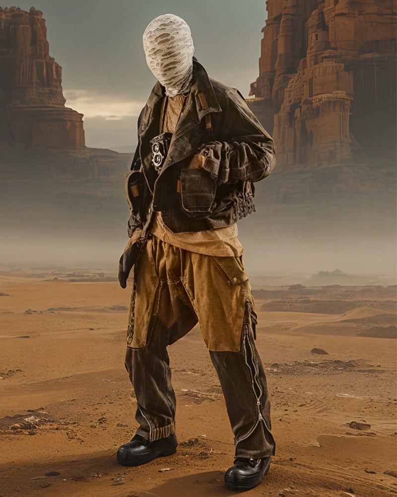 Post-Apocalyptic Multi-Pocket Utility Bomber Jacket