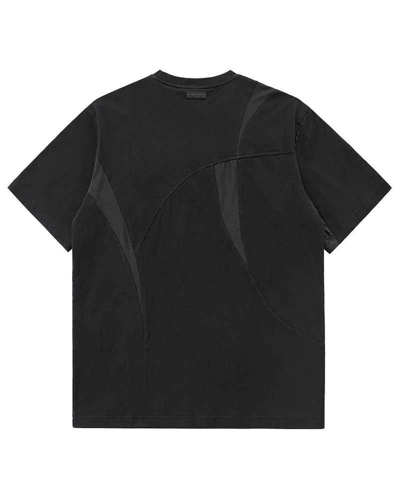 Geometric Patchwork Techwear T-Shirt
