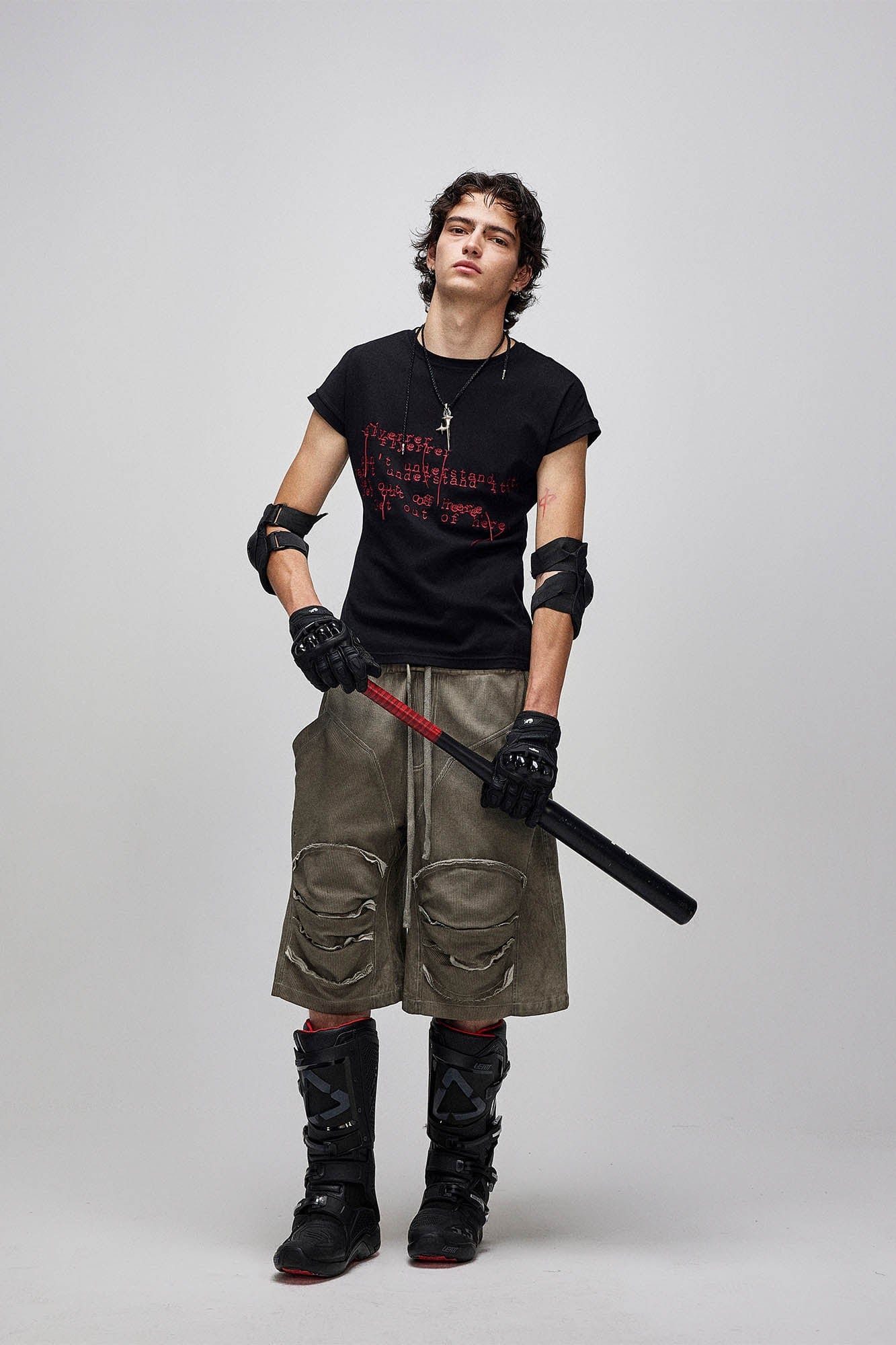 Dirty Fit Layered Frayed Knee Shorts