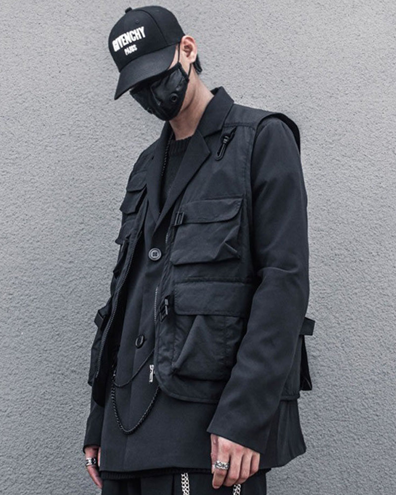Techwear Mesh Lined Multi-Pocket Tactical Vest
