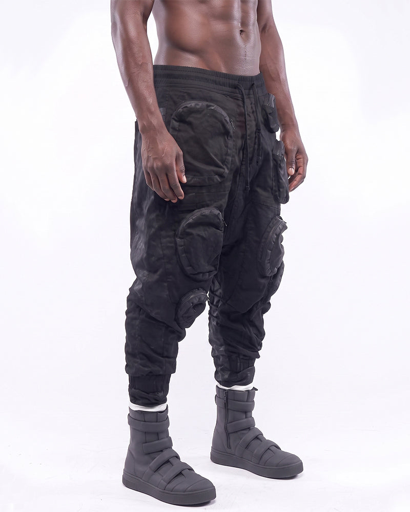 Wasteland Multi‑Pocket Drop‑Crotch Cargo Pants