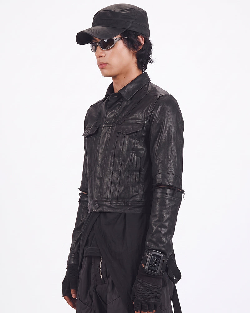 Post-Apocalyptic Waxed Denim Trucker Jacket
