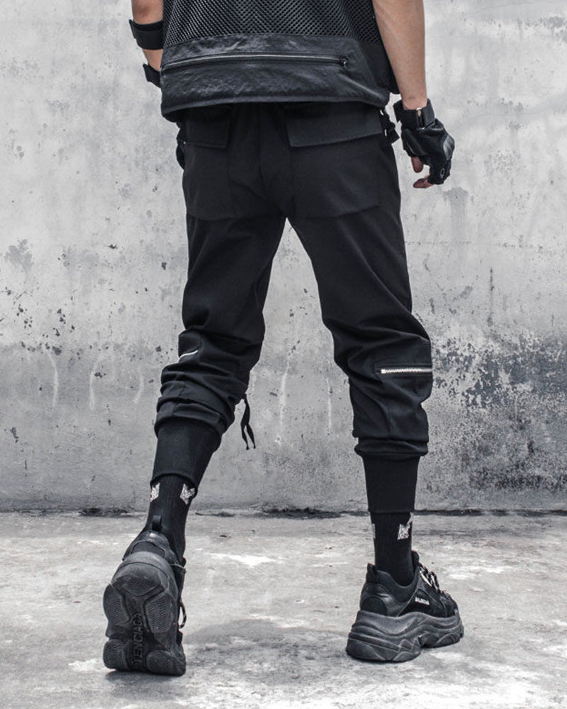 Functional Lace-Up Knee-Zip Techwear Cargo Pants