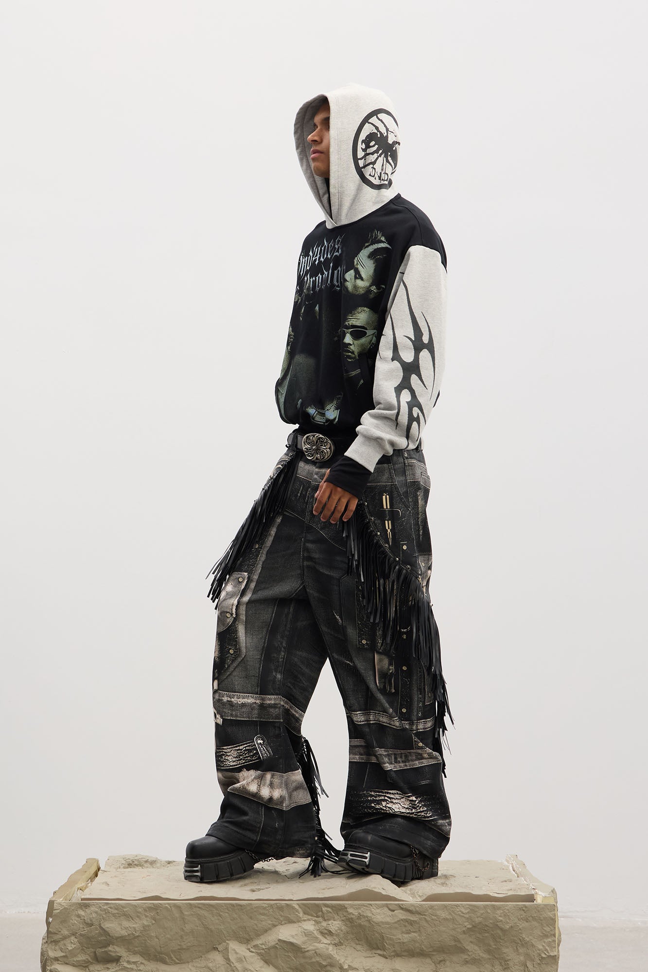 Rockstar Full-Print Contrast Hoodie
