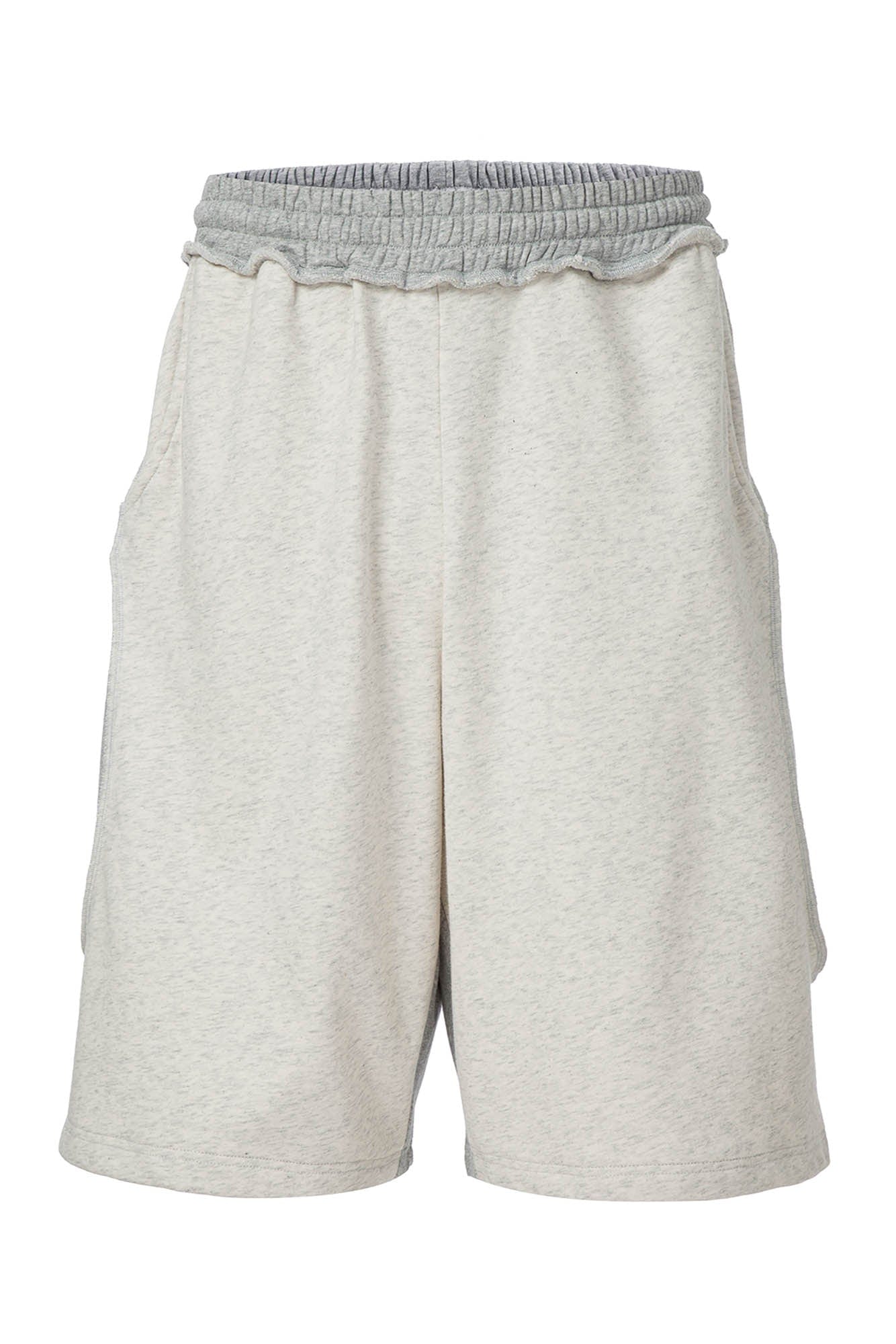 Curved Spliced Contrast Shorts