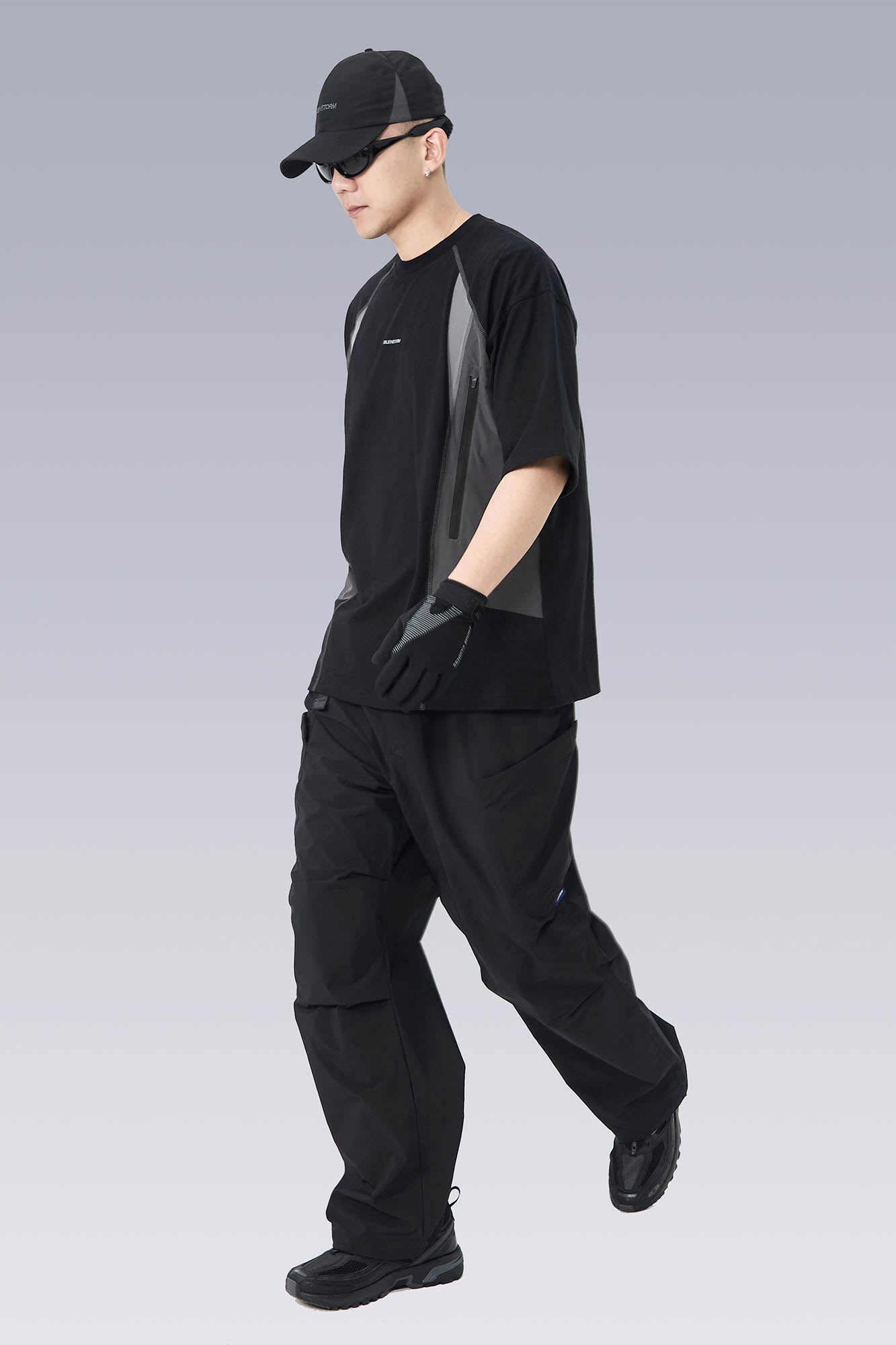 Multi-Pocket Drawstring Crinkled Pants