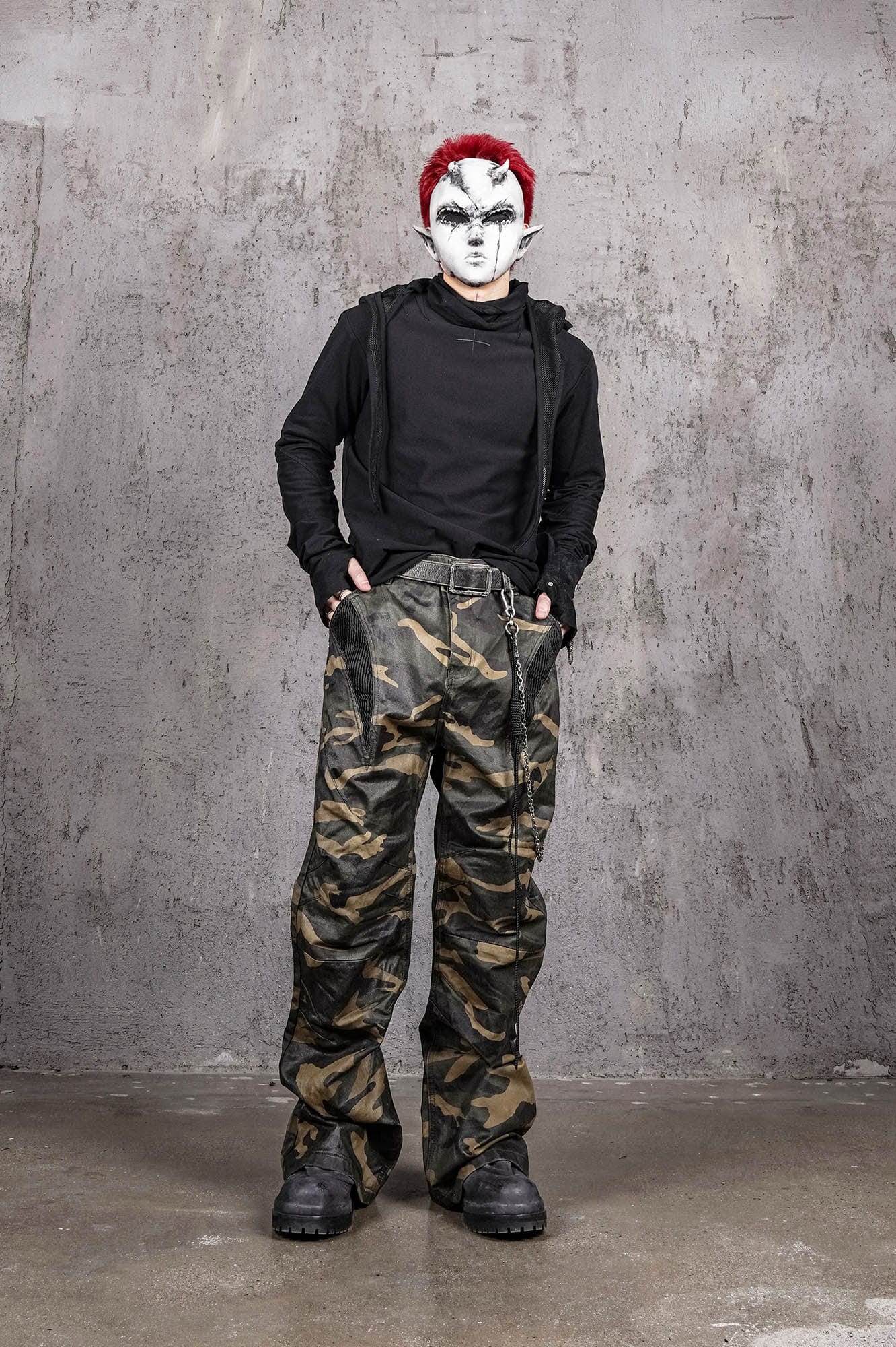 Camo Deconstructed Fang-Paneled Pants