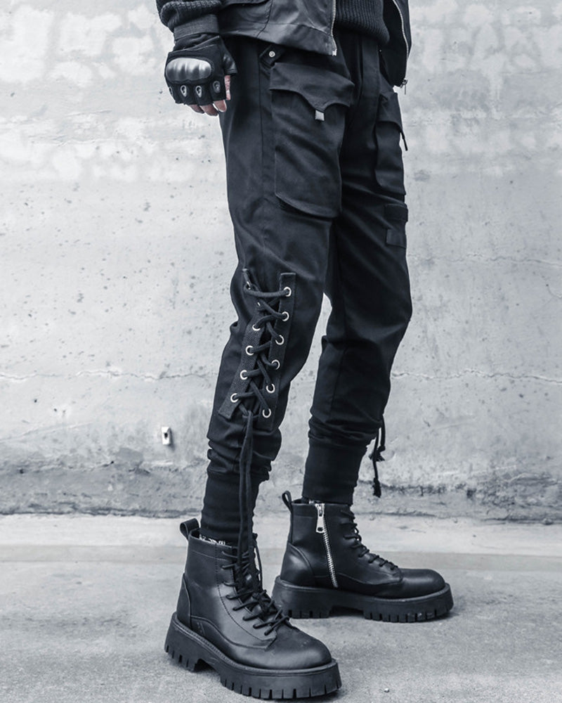 Streetwear Drawstring Slim Cargo Pants