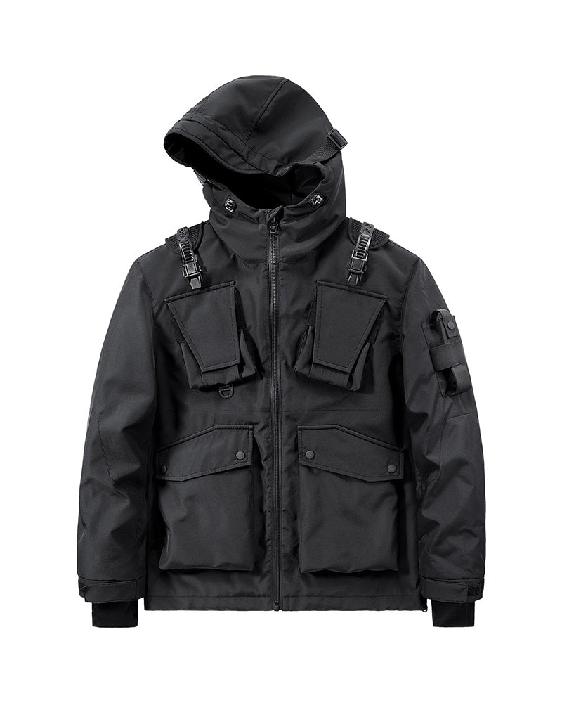 Functional Multi-Pocket Hooded Tactical Jacket