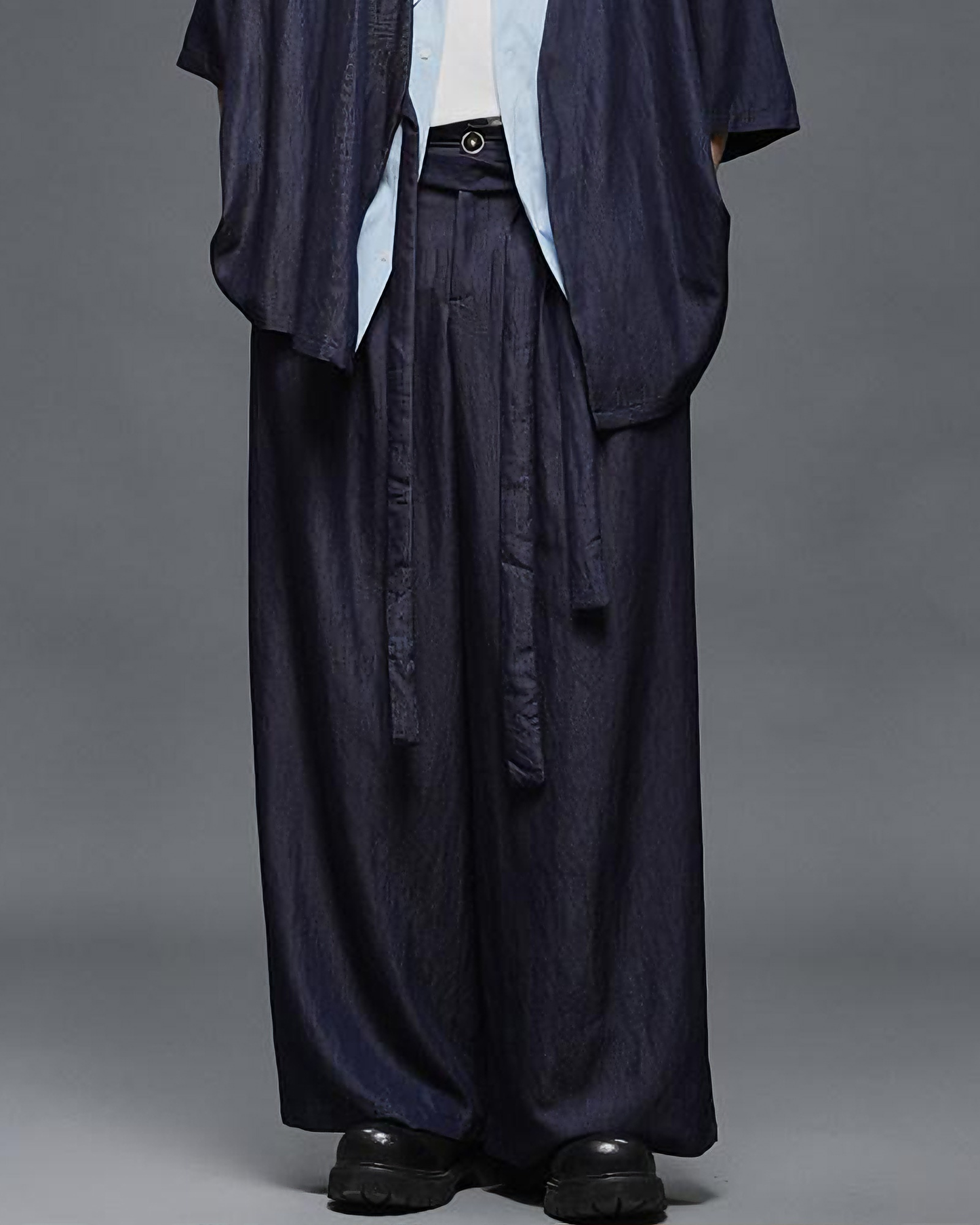 Minimalist Japanese Zen Wide-Leg Hakama Pants