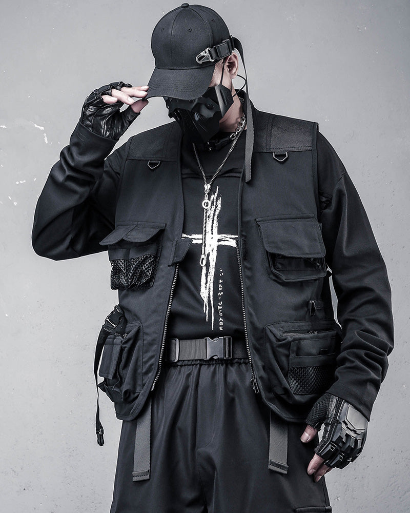 Techwear Utility Multi-Pocket Cargo Vest