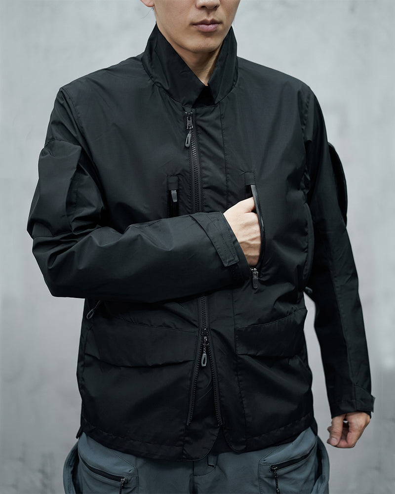 Multi-Pocket Water-Repellent Techwear Jacket